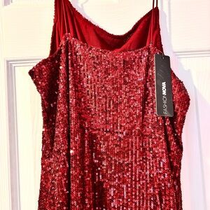 Fashion Nova Red Sequin Dress